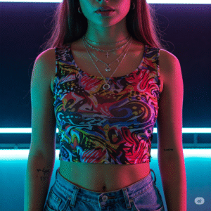 Vivid Muse Mesh Crop Top